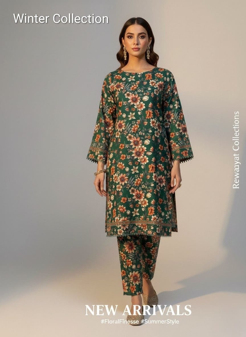 Green Khadar Suit